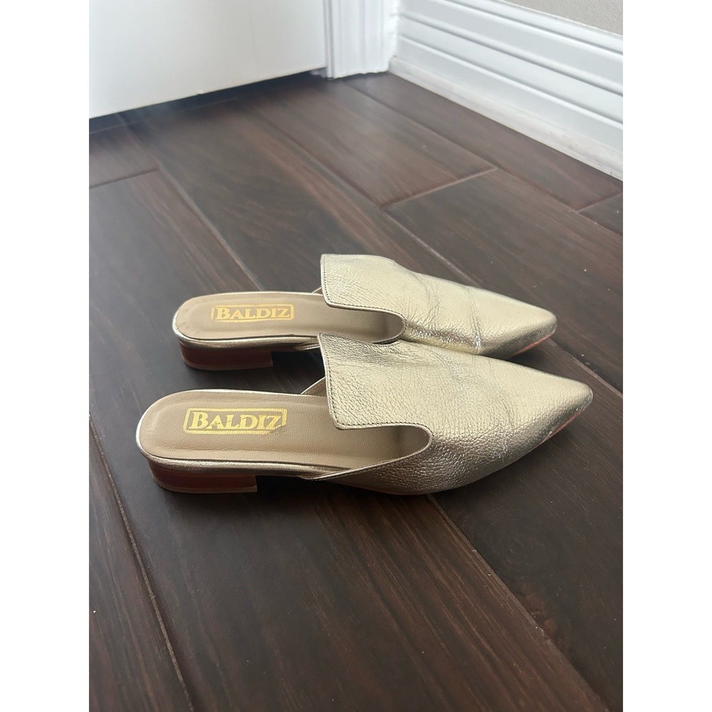 Baldiz Metallic Leather Mule Loafers Women's Size 7 Europe